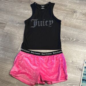 Juicy Couture Black and Pink Pajama Set